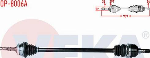 Veka OP-8006A - Приводний вал autozip.com.ua