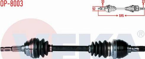Veka OP-8003 - Приводний вал autozip.com.ua