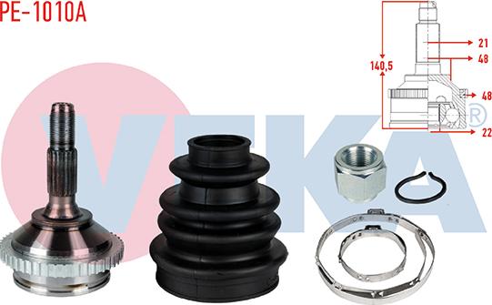 Veka PE-1010A - Шарнір, ШРУС, приводний вал autozip.com.ua