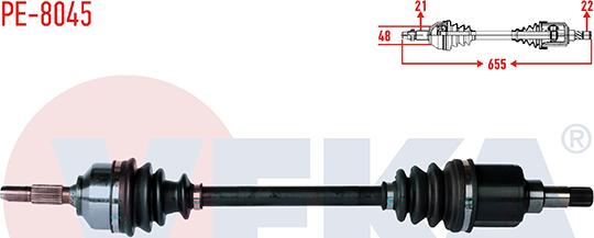 Veka PE-8045 - Приводний вал autozip.com.ua