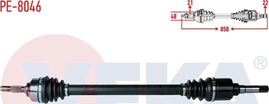 Veka PE-8046 - Приводний вал autozip.com.ua