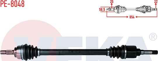 Veka PE-8048 - Приводний вал autozip.com.ua