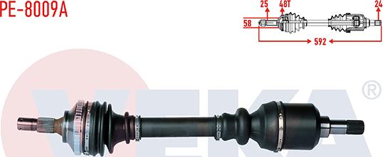 Veka PE-8009A - Приводний вал autozip.com.ua