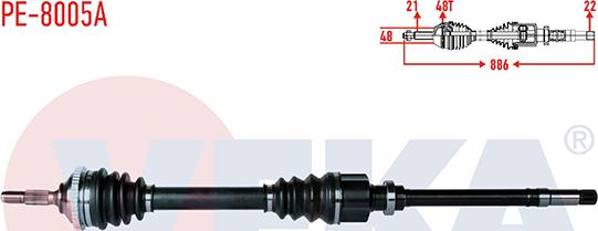 Veka PE-8005A - Приводний вал autozip.com.ua