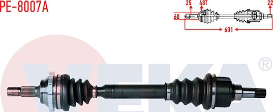 Veka PE-8007A - Приводний вал autozip.com.ua