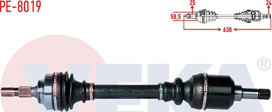 Veka PE-8019 - Приводний вал autozip.com.ua