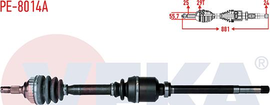 Veka PE-8014A - Приводний вал autozip.com.ua