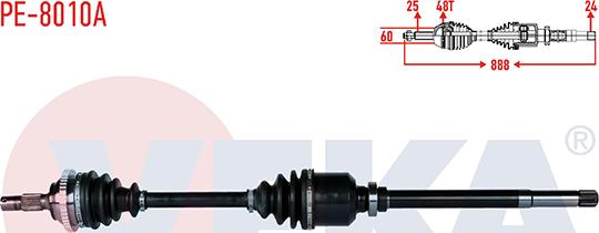 Veka PE-8010A - Приводний вал autozip.com.ua
