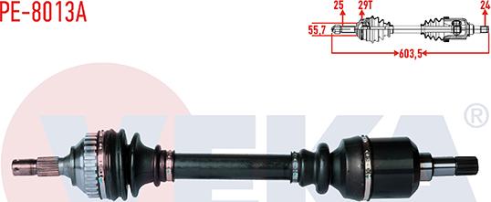 Veka PE-8013A - Приводний вал autozip.com.ua