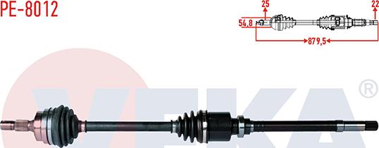 Veka PE-8012 - Приводний вал autozip.com.ua