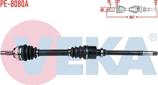 Veka PE-8080A - Приводний вал autozip.com.ua