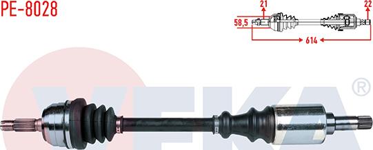 Veka PE-8028 - Приводний вал autozip.com.ua