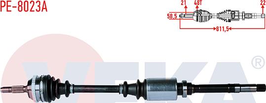 Veka PE-8023A - Приводний вал autozip.com.ua