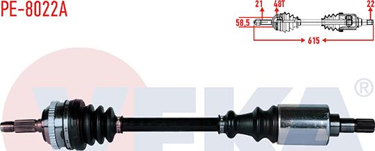 Veka PE-8022A - Приводний вал autozip.com.ua