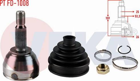 Veka PT FD-1008 - Шарнір, ШРУС, приводний вал autozip.com.ua