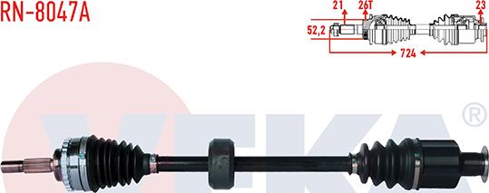 Veka RN-8047A - Приводний вал autozip.com.ua