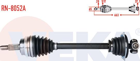 Veka RN-8052A - Приводний вал autozip.com.ua