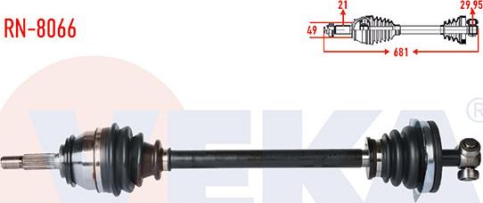 Veka RN-8066 - Приводний вал autozip.com.ua
