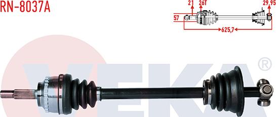 Veka RN-8037A - Приводний вал autozip.com.ua