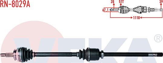 Veka RN-8029A - Приводний вал autozip.com.ua