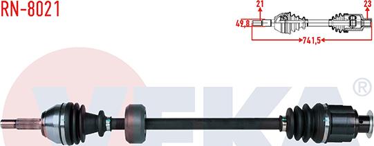 Veka RN-8021 - Приводний вал autozip.com.ua