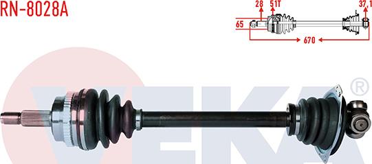Veka RN-8028A - Приводний вал autozip.com.ua