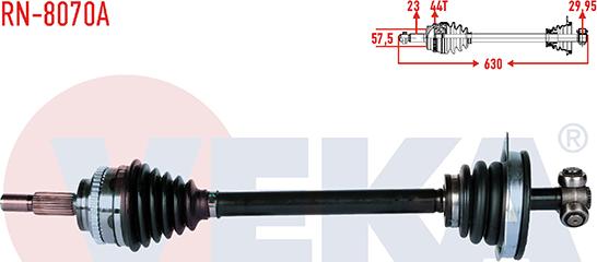 Veka RN-8070A - Приводний вал autozip.com.ua