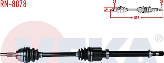 Veka RN-8078 - Приводний вал autozip.com.ua