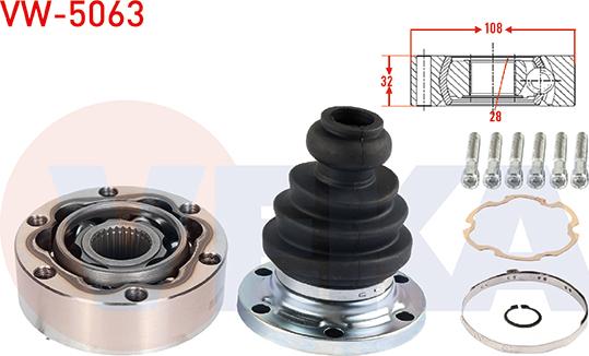 Veka VW-5063 - Шарнір, ШРУС, приводний вал autozip.com.ua