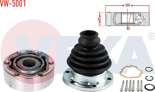 Veka VW-5001 - Шарнір, ШРУС, приводний вал autozip.com.ua