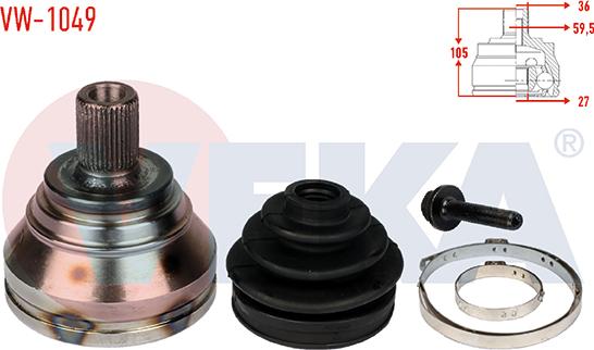 Veka VW-1049 - Шарнір, ШРУС, приводний вал autozip.com.ua