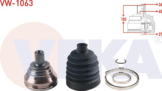 Veka VW-1063 - Шарнір, ШРУС, приводний вал autozip.com.ua