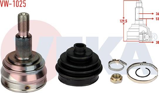 Veka VW-1025 - Шарнір, ШРУС, приводний вал autozip.com.ua