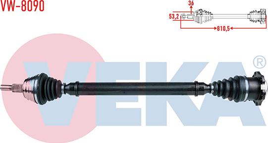 Veka VW-8090 - Приводний вал autozip.com.ua