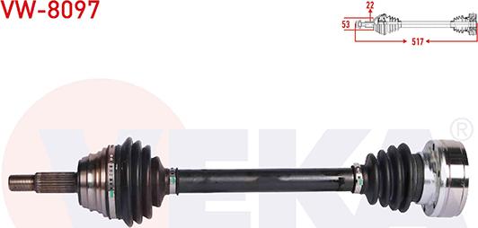 Veka VW-8097 - Приводний вал autozip.com.ua