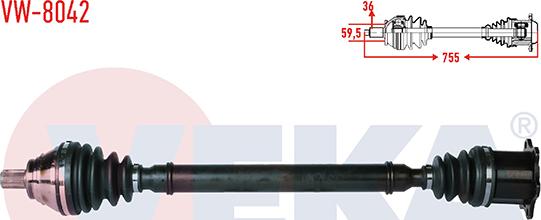 Veka VW-8042 - Приводний вал autozip.com.ua