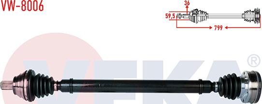 Veka VW-8006 - Приводний вал autozip.com.ua