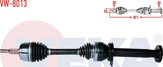 Veka VW-8013 - Приводний вал autozip.com.ua