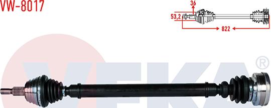 Veka VW-8017 - Приводний вал autozip.com.ua