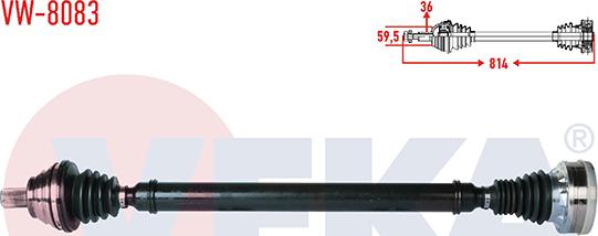 Veka VW-8083 - Приводний вал autozip.com.ua