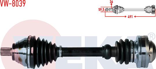 Veka VW-8039 - Приводний вал autozip.com.ua