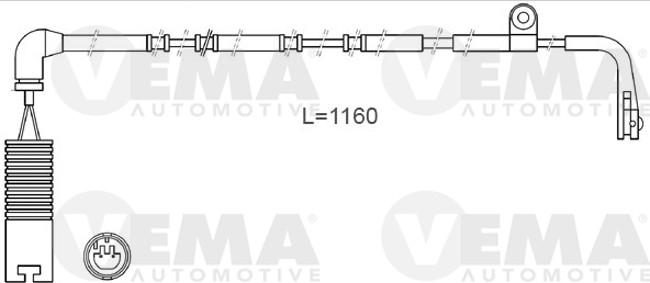 VEMA 117490 - Сигналізатор, знос гальмівних колодок autozip.com.ua