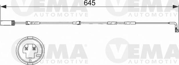 VEMA 117511 - Сигналізатор, знос гальмівних колодок autozip.com.ua