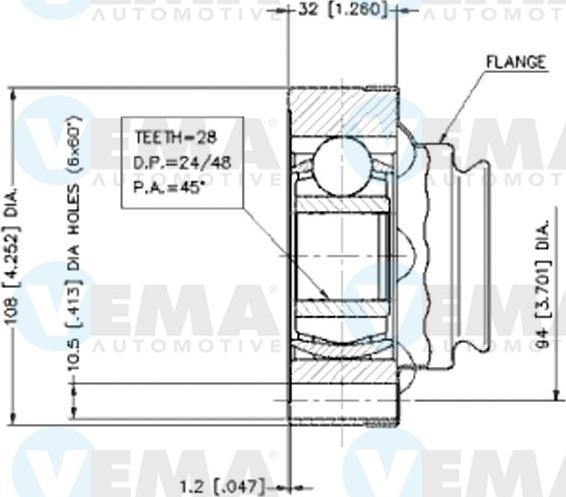 VEMA 18683 - Шарнір, ШРУС, приводний вал autozip.com.ua