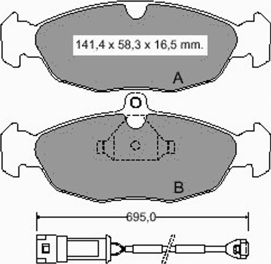 VEMA 834270 - Гальмівні колодки, дискові гальма autozip.com.ua