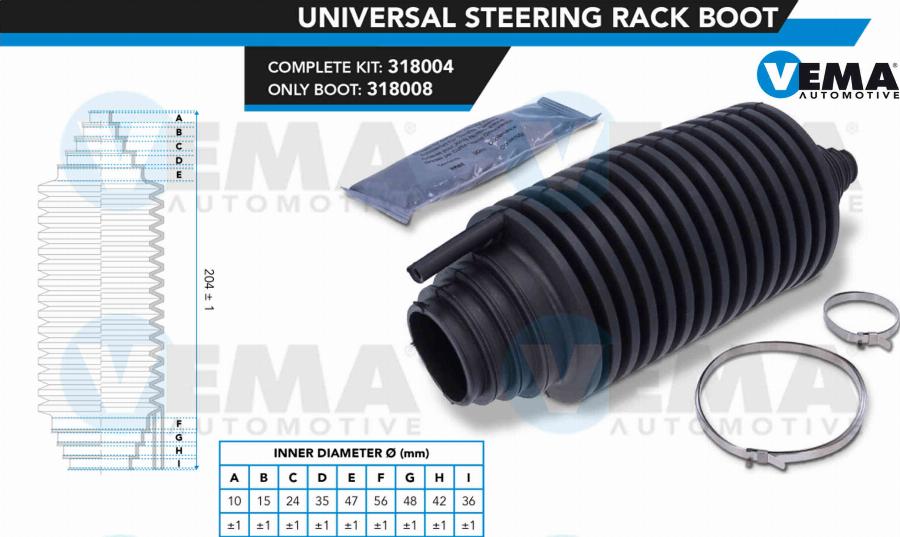 VEMA 318004 - Пильник, рульове управління autozip.com.ua