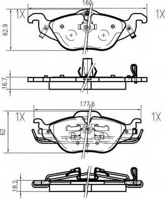 VEMA K609200 - Гальмівні колодки, дискові гальма autozip.com.ua