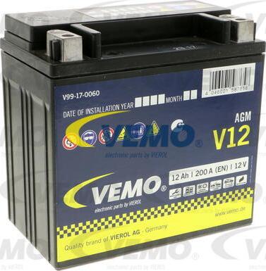 Vemo V99-17-0060 - Стартерна акумуляторна батарея, АКБ autozip.com.ua
