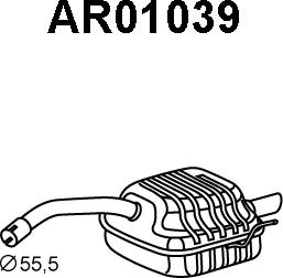 Veneporte AR01039 - Глушник вихлопних газів кінцевий autozip.com.ua