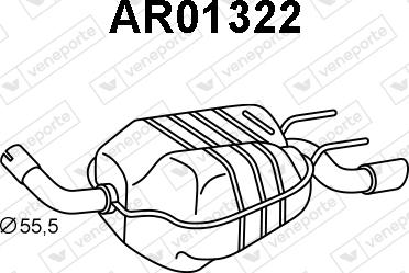 Veneporte AR01322 - Глушник вихлопних газів кінцевий autozip.com.ua